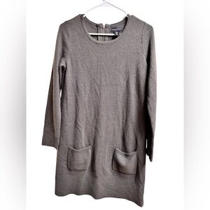 Adrienne Vittadini Women’s Sweater Dress Medium Olive Green Merino Wool Blend